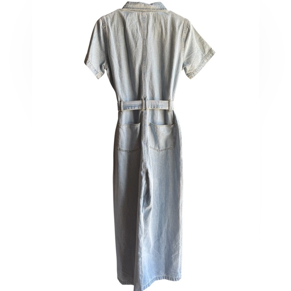 NWT MIOU MUSE BLUE JEAN BEAUTY LIGHT WASH DEMIN ZIP FRONT JUMPSUIT Size Medium - Picture 15 of 15